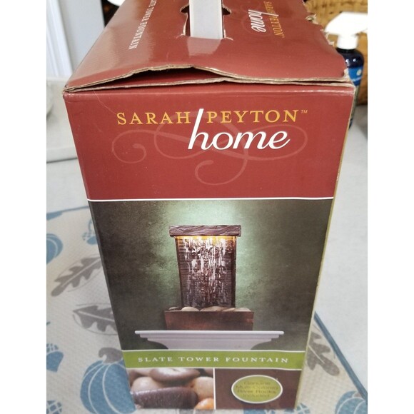 Slate tower fountain by Sarah Peyton home new open box - Picture 2 of 9